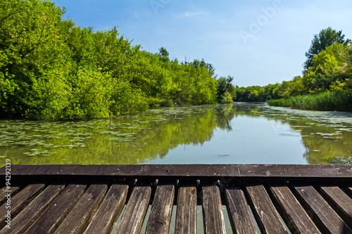 Wooden platform is in nature view. © Roman_23203