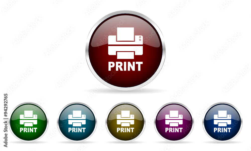 printer vector icon set