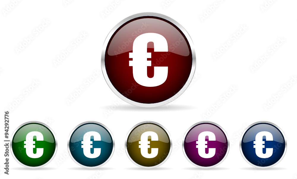 euro, vector icons set euro, vector icons set