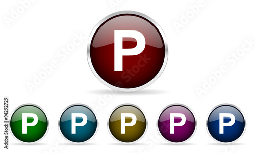 parking vector icon set