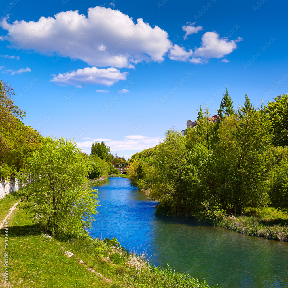 Fototapeta premium Burgos Arlanzon river in Castilla Leon Spain