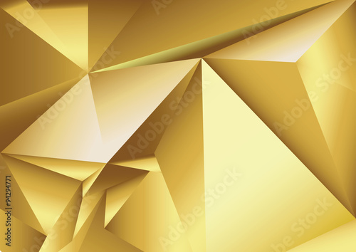 Abstract gold geometric background. 3d polygonal texture.