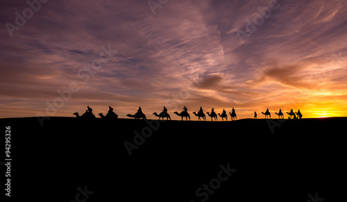 Caravan in Sahara Desert