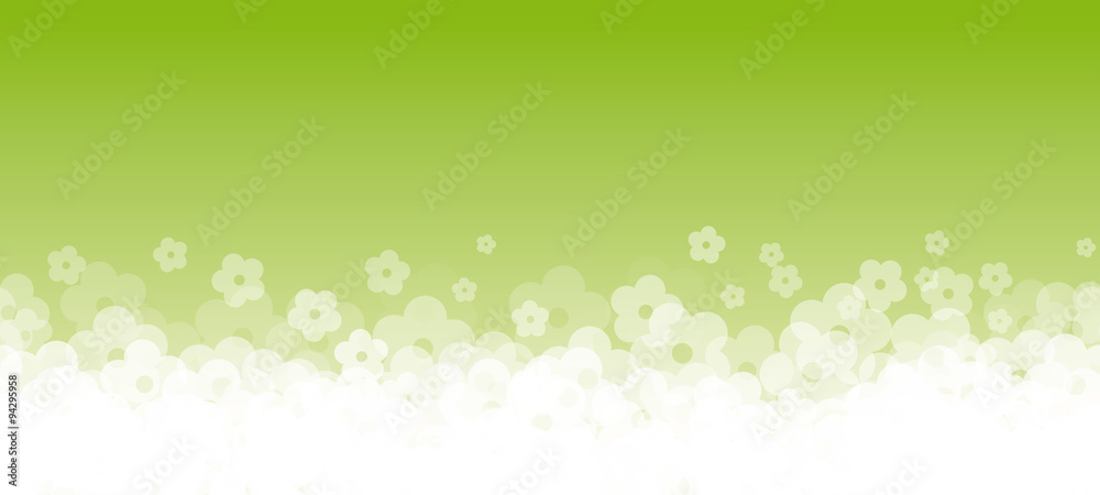 Banner fiori fondo verde