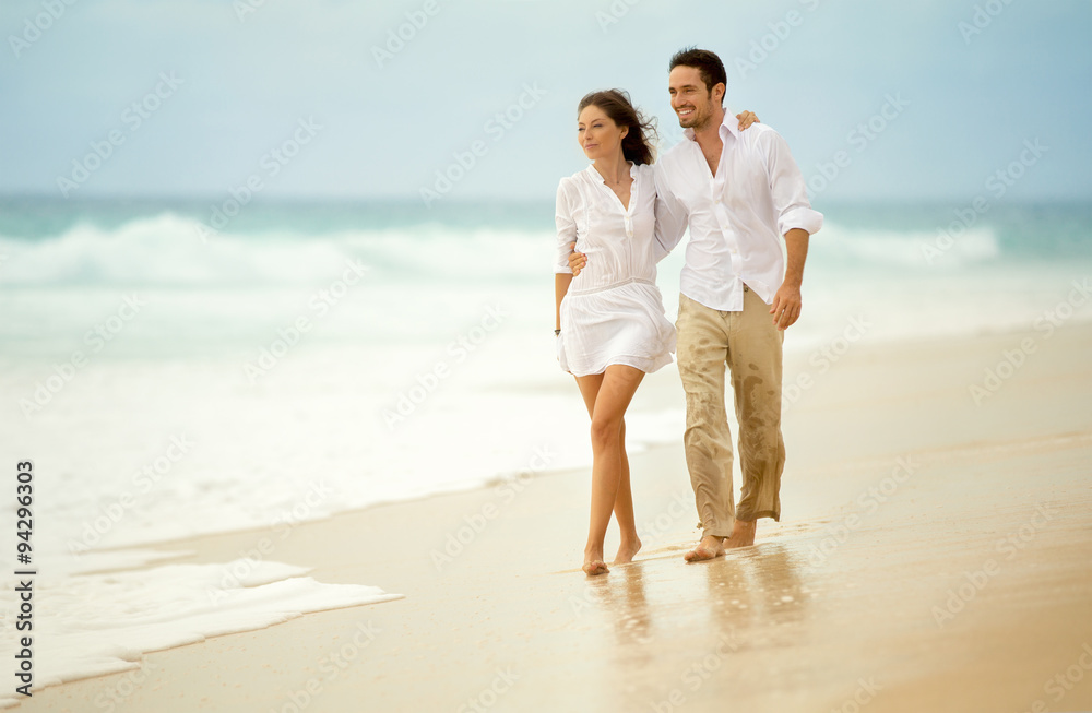 loving couple enjoying seascape loving couple enjoying seascape