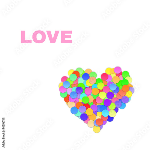 Colorful Confetti Heart. Vector