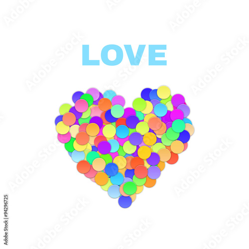Colorful Confetti Heart. Vector