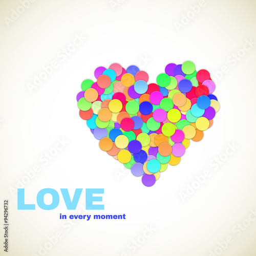 Colorful Confetti Heart. Vector