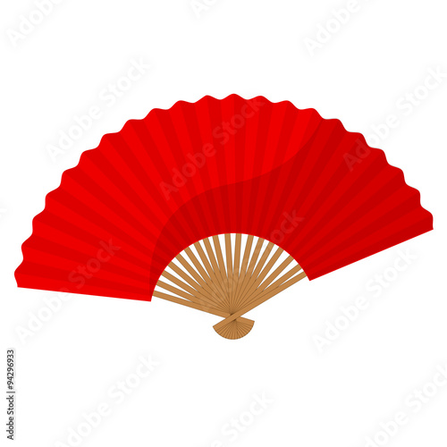 Red folding fan
