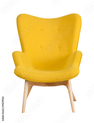 Yellow modern chair isolated