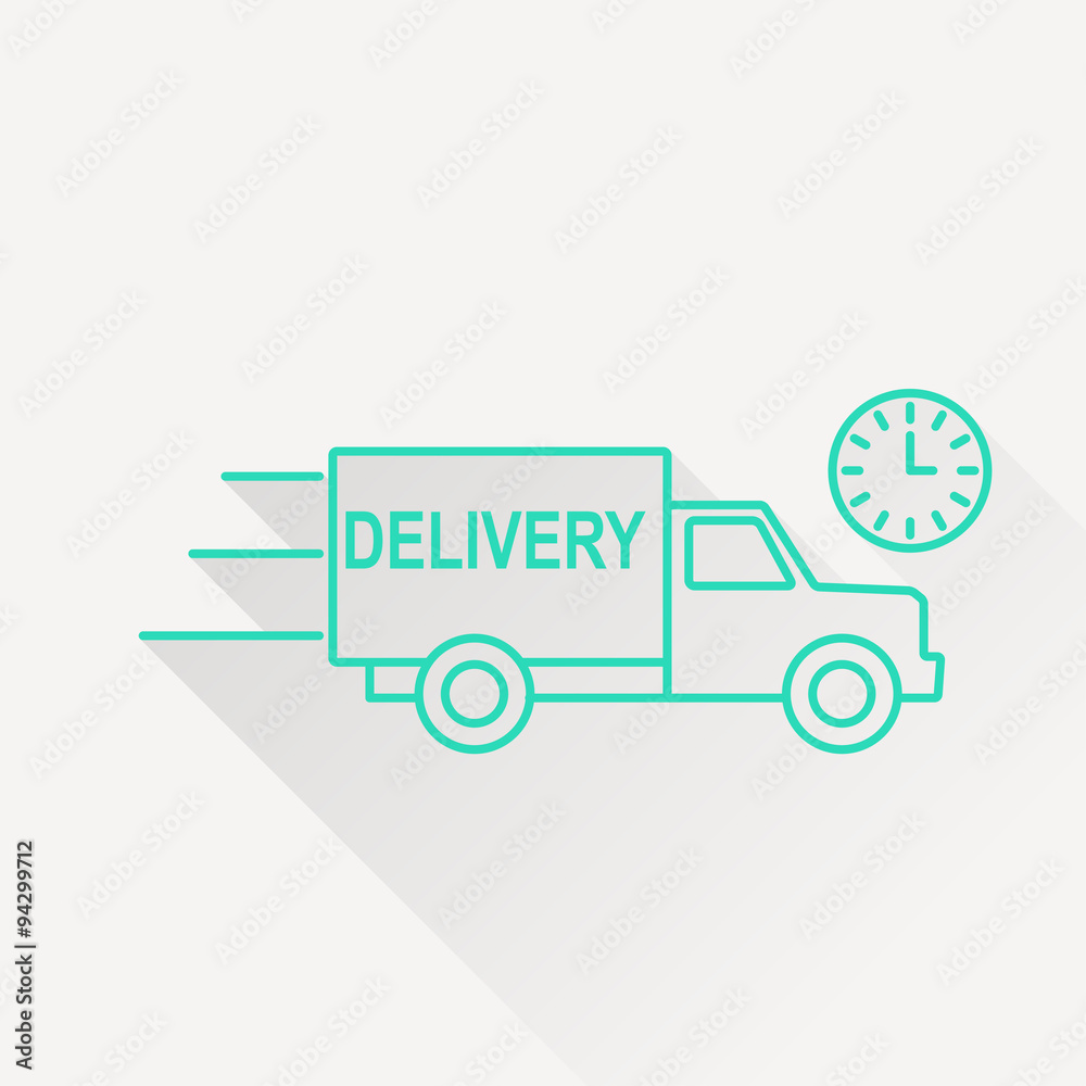 delivery truck with clock icon delivery truck with clock icon