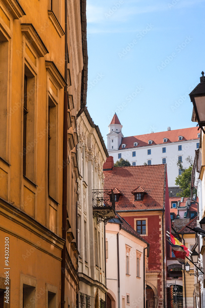 Obraz premium view of Bratislava castle from Bastova street