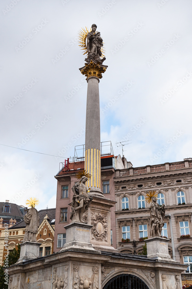 Plague Column at Freedom Square in Brno old town