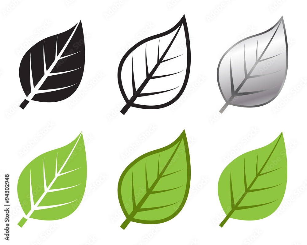 Herb leaf icon in many style, Vector