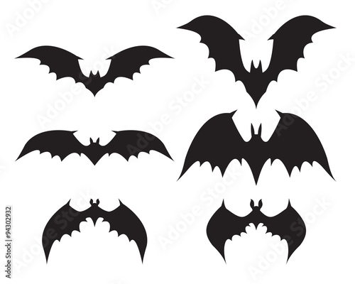 Silhouette of bat with big wings
