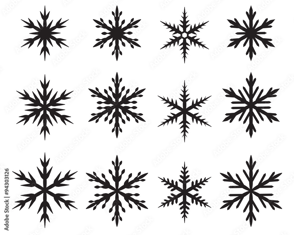 Set of snowflakes in many style Set of snowflakes in many style
