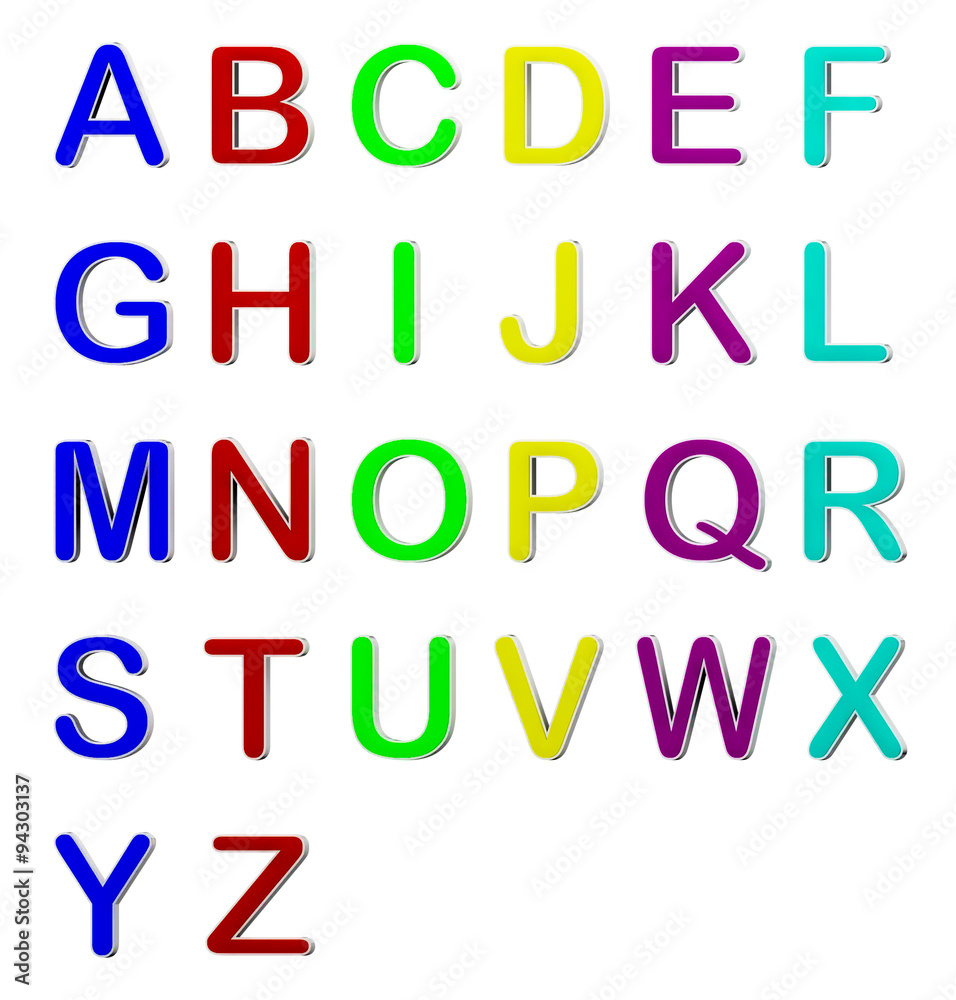 Multicolor alphabet 3D
