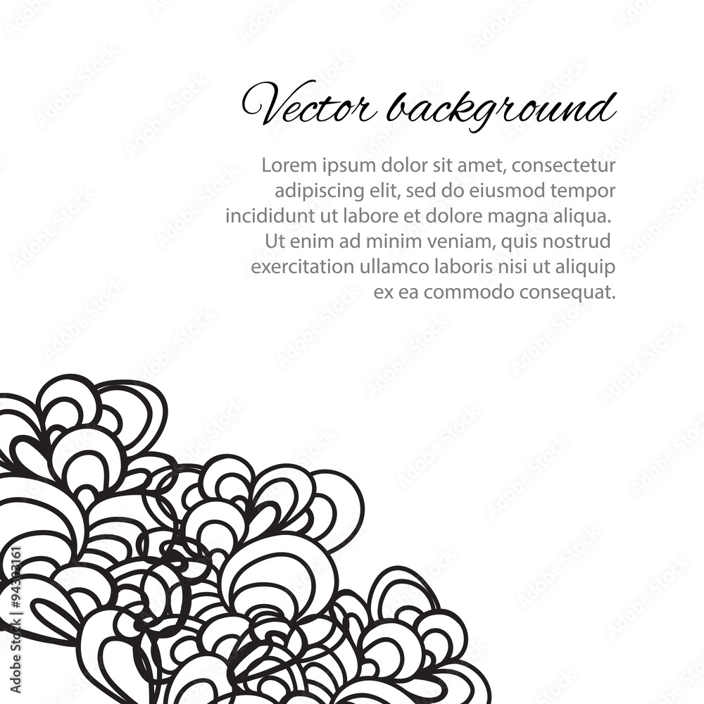 Vector hand drawn pattern. Black and white abstract wavy patter Vector hand drawn pattern. Black and white abstract wavy patter