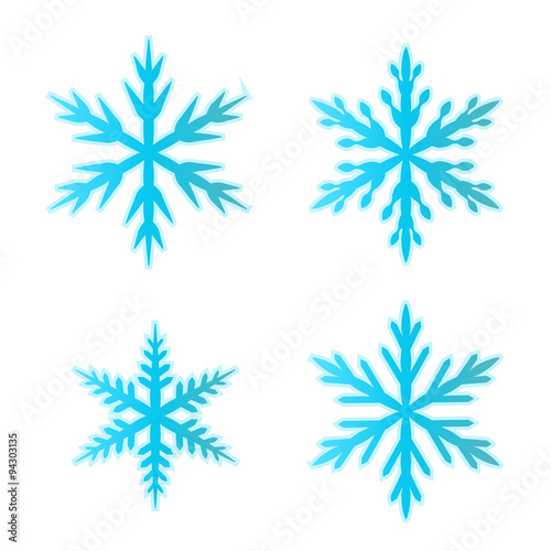 Set of blue snowflakes, Vector