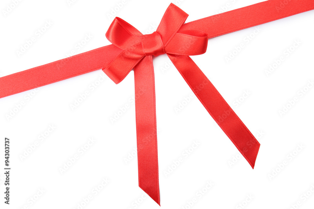 Red bow with ribbon isolated on white background Red bow with ribbon isolated on white background