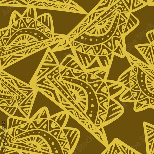 Seamless multicolor pattern. Seamless zentangle. Abstract  hand