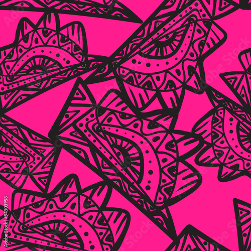 Seamless multicolor pattern. Seamless zentangle. Abstract  hand