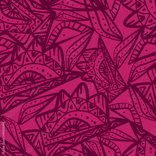 Seamless multicolor pattern. Seamless zentangle. Abstract  hand