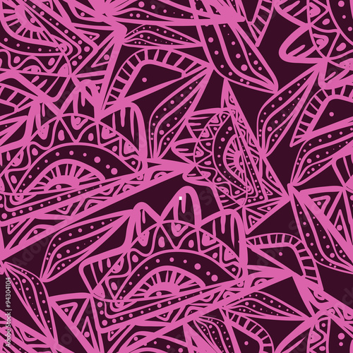 Seamless multicolor pattern. Seamless zentangle. Abstract  hand