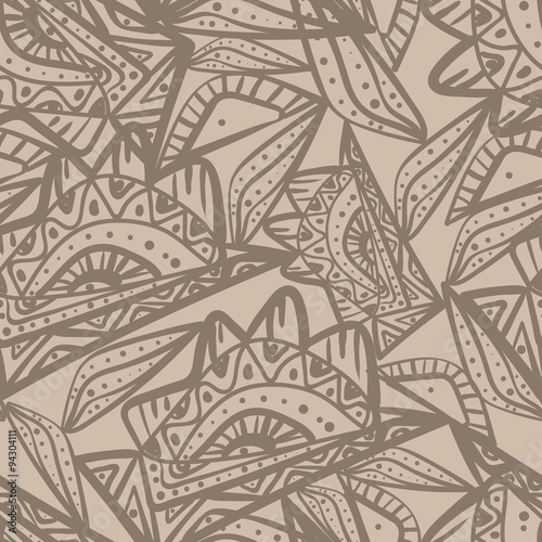 Seamless multicolor pattern. Seamless zentangle. Abstract  hand