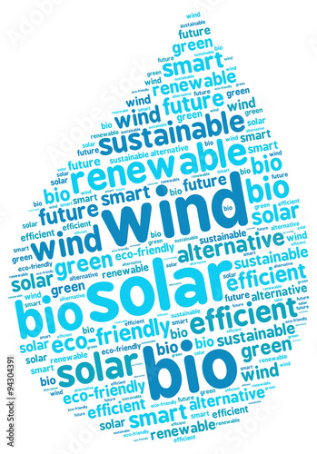 Sustainable Energy Graphic Drop Shaped Illustration