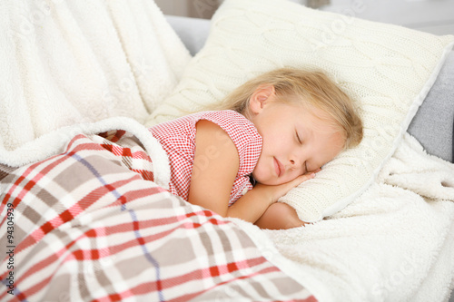 Sleeping little girl closeup