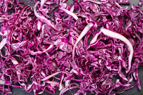 Cut red cabbage closeup