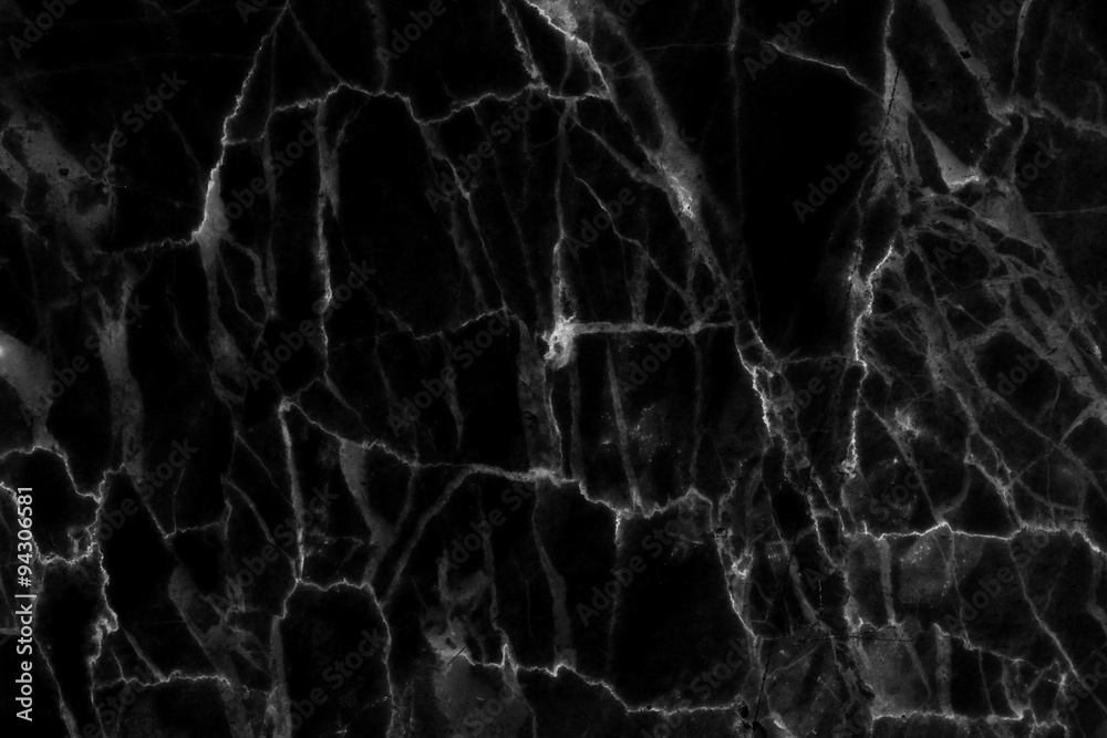 Fototapeta Black (dark) marble patterned (natural patterns) texture background.