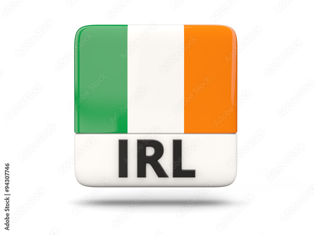 Fototapeta premium Square icon with flag of ireland