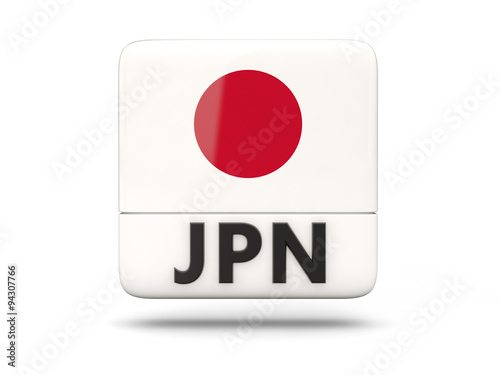 Square icon with flag of japan