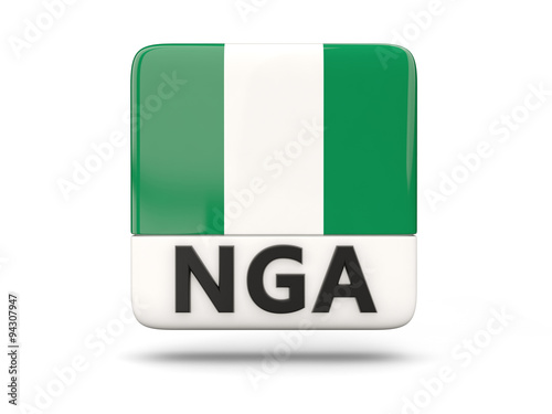 Free Download Square icon with flag of nigeria - GFXLoad