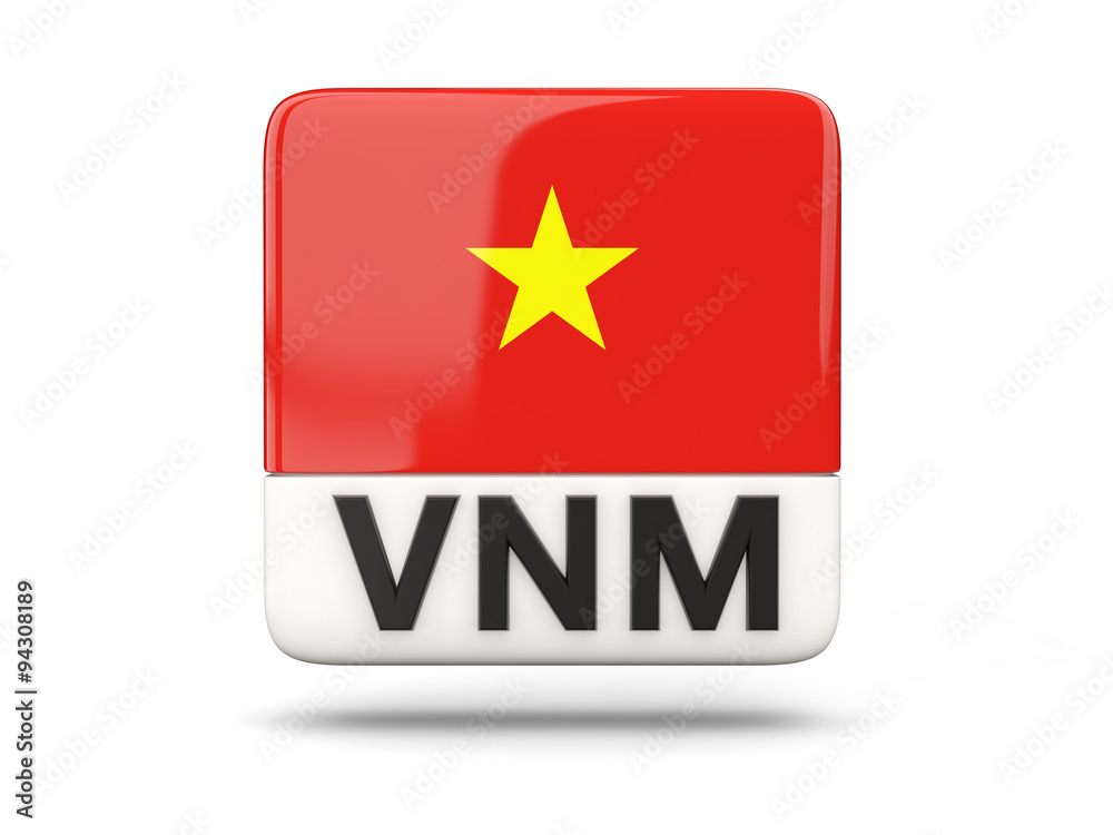 Square icon with flag of vietnam Square icon with flag of vietnam
