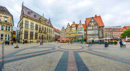 Famous Bremen Market Square in the Hanseatic City Bremen, Germany