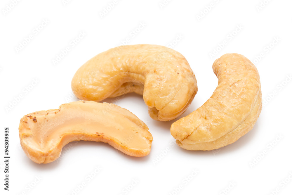Cashew nuts isolated on white background. Cashew nuts isolated on white background.