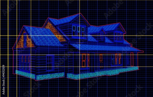 Architectural background simulation of 3d view