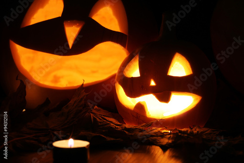 Halloween pumpkin leaves fall