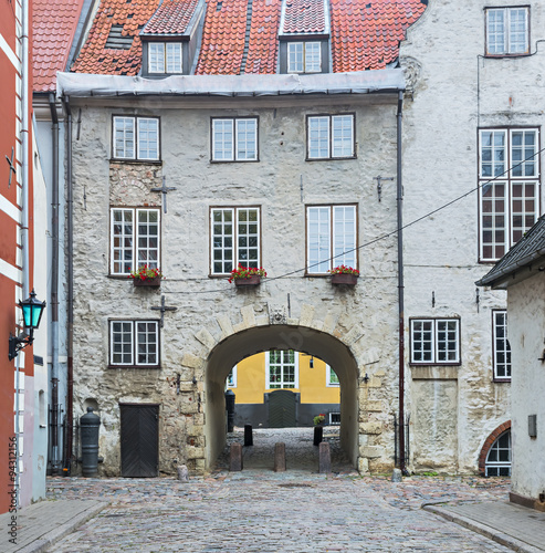 Medieval street in old European town