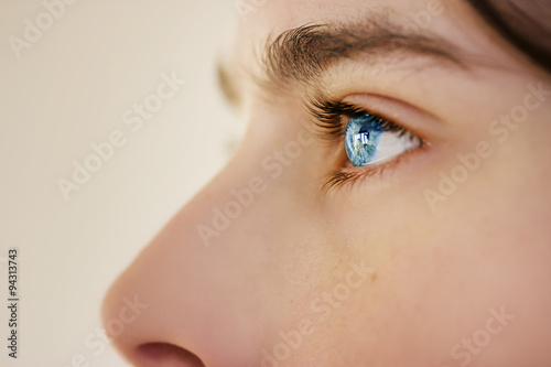 Fototapeta Naklejka Na Ścianę i Meble -  insightful look blue eyes boy