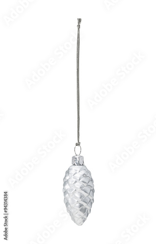 Silver Christmas hanging bump isolated on white background