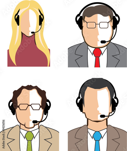 Operators with headsets Vector