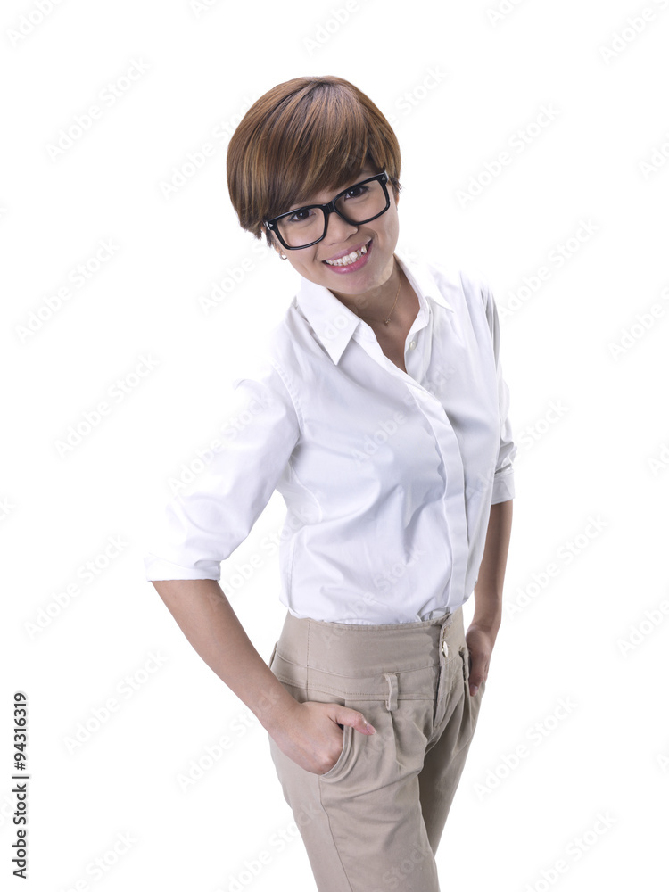 Tomboy looking asian girl in smart outfit Tomboy looking asian girl in smart outfit