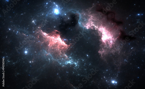 Stampa su tela Space background with nebula and stars