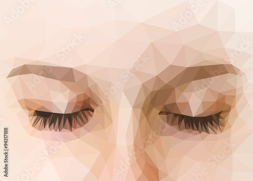 polygonal eyes closed high precision