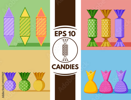 Flat candies collection eps10