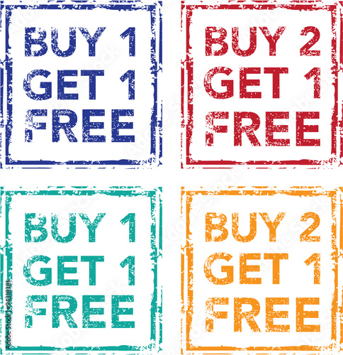 Buy 1 Get 1 Free Stamp Buy 2 Get 1 Free Vector
